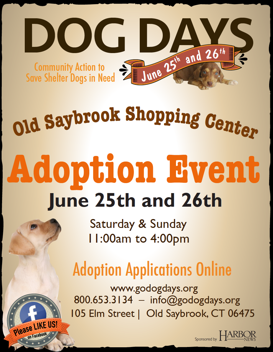 Dog Days Event June 25th and 26th in Old Saybrook!