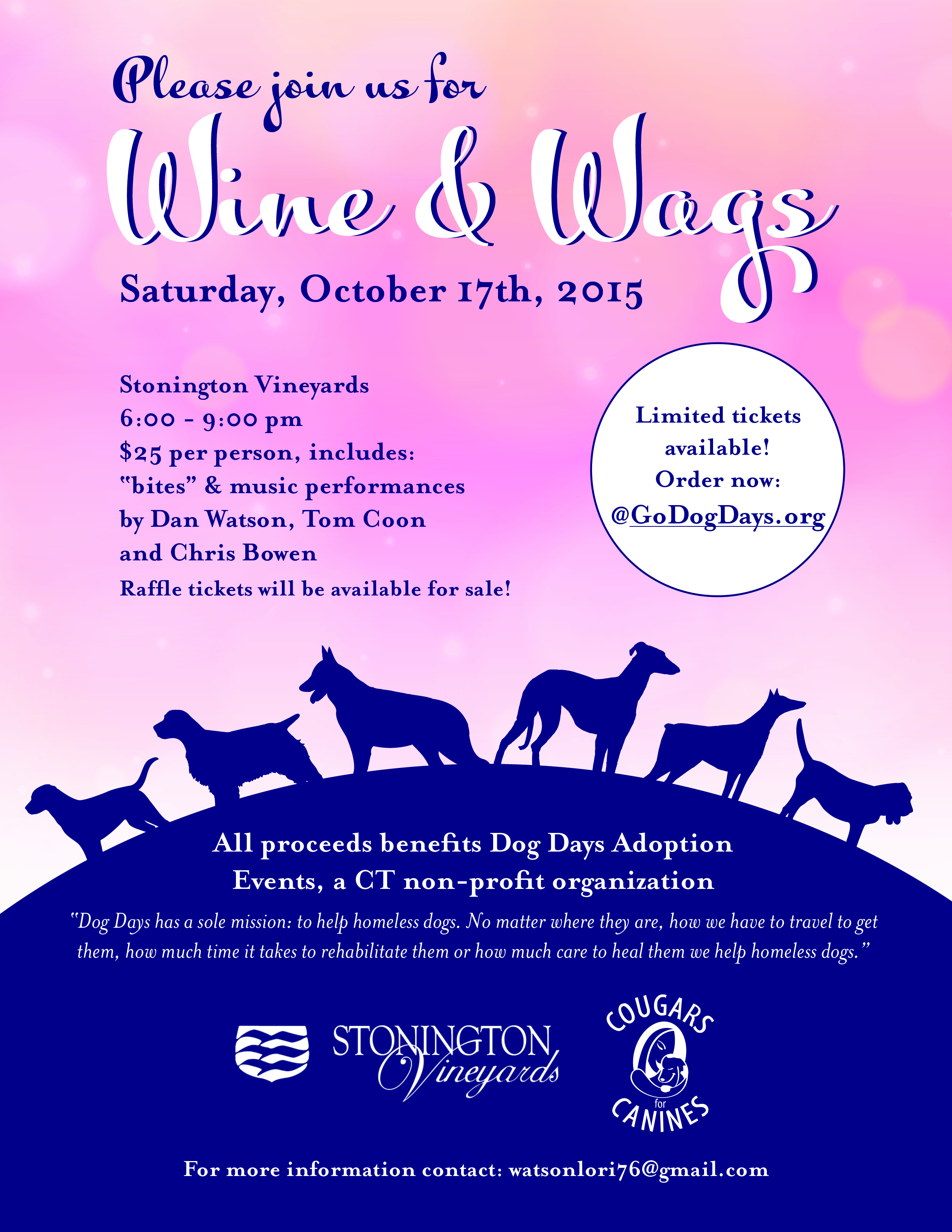 Dog Days Fundraiser: Wine & Wags at Stonington Vineyards